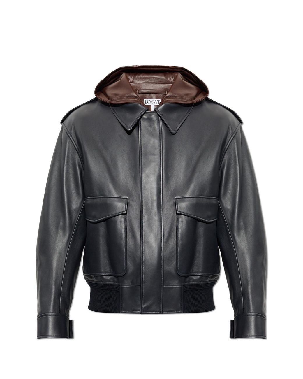 Loewe Gray Leather Jacket for men