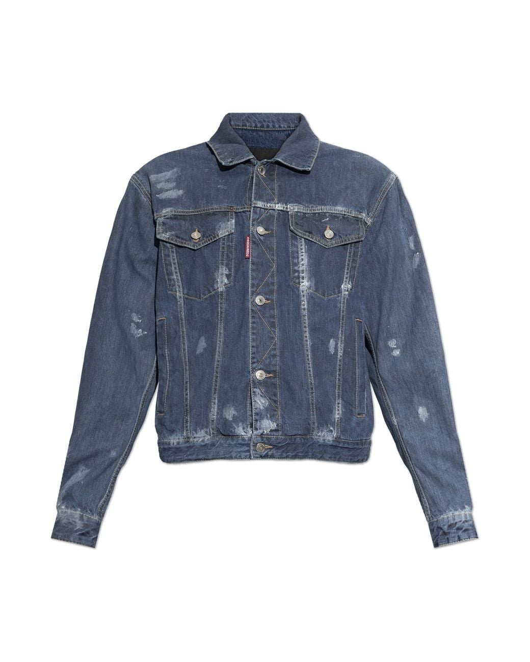 DSquared² Blue Vintage-Effect Denim Jacket for men