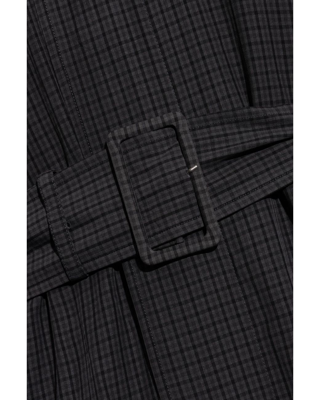 Balenciaga Black Coat With Check Pattern for men
