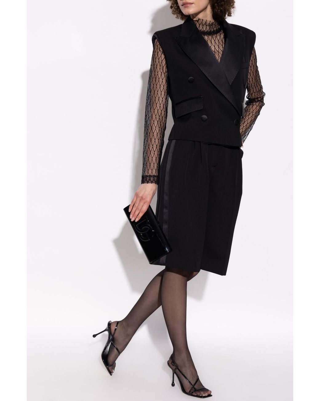 Dolce & Gabbana Black Wool Vest