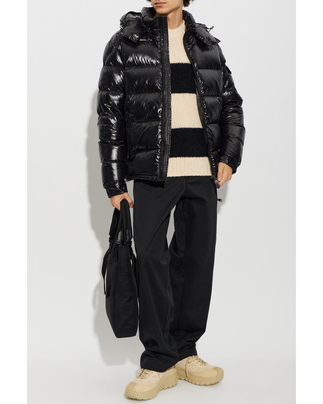Moncler Black Wool Sweater for men