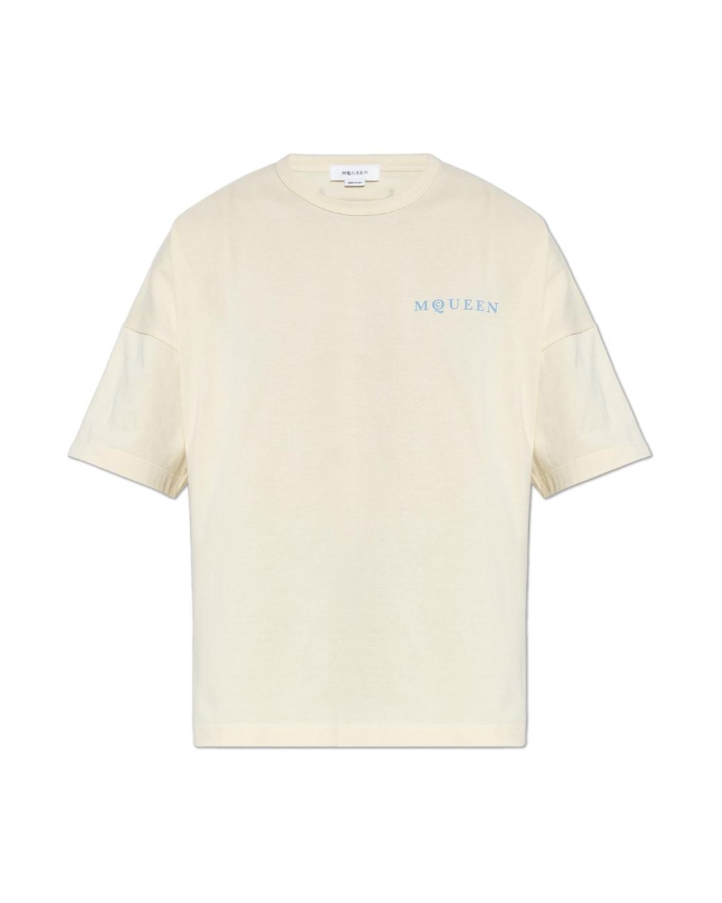 McQueen White T-Shirt With Logo for men