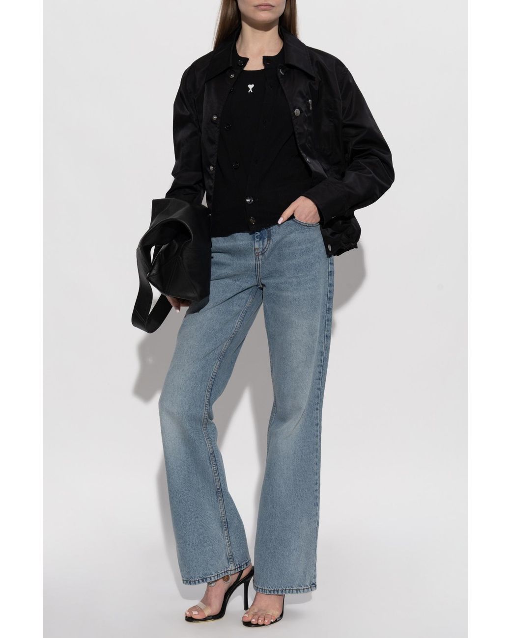 AMI Black Wool Cardigan