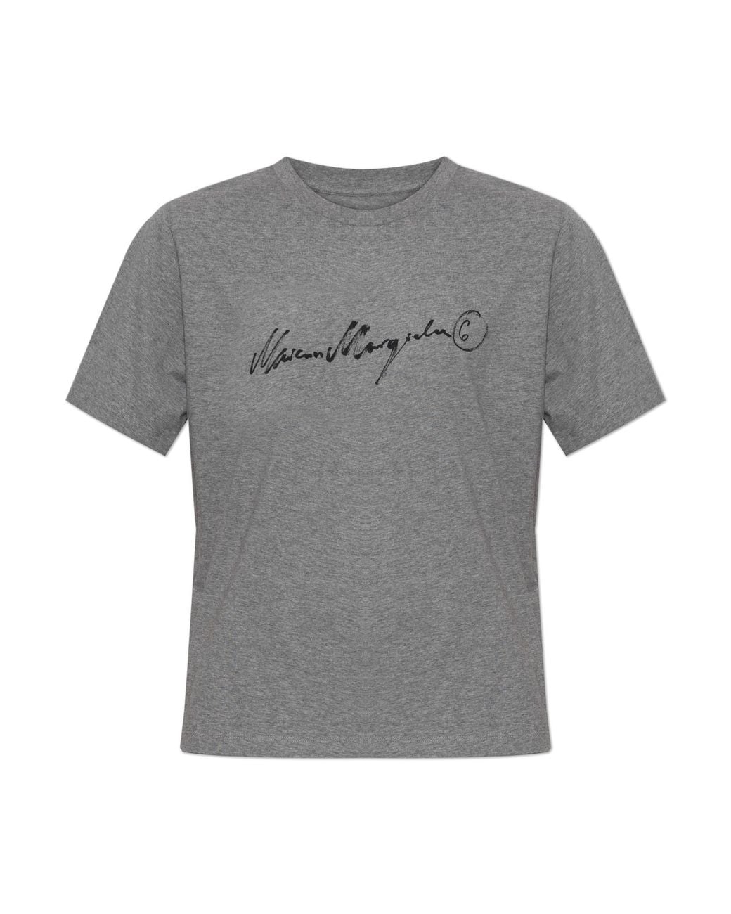 MM6 by Maison Margiela Gray T-Shirt With Printed Logo
