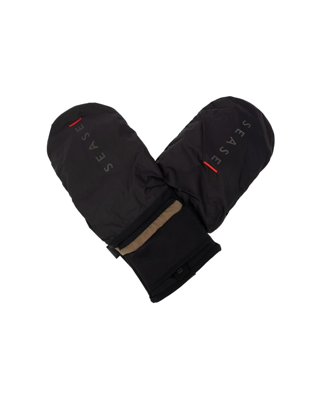 Sease Black Heated Mittens With Logo for men
