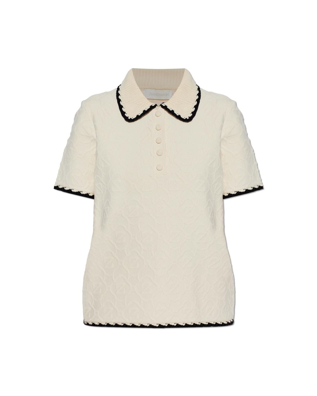 Zimmermann Natural Patterned Polo Shirt