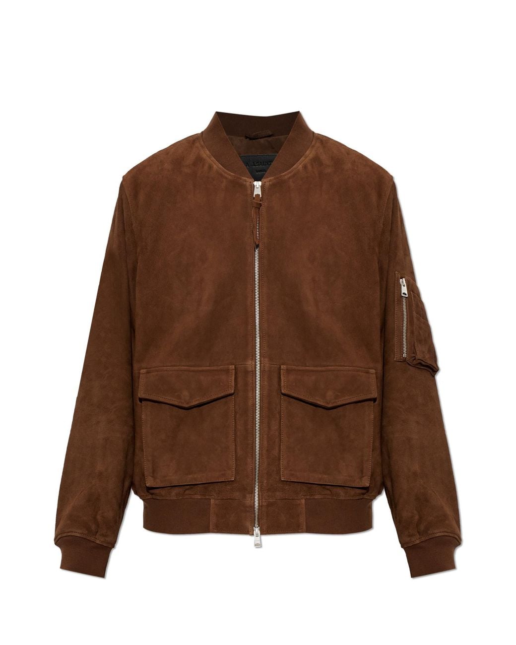AllSaints Brown Rokko' Suede Bomber Jacket for men