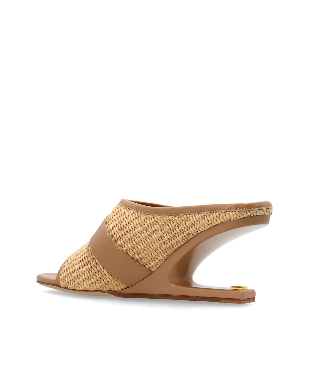 Balmain Natural "Anthem" Wedge Sandals
