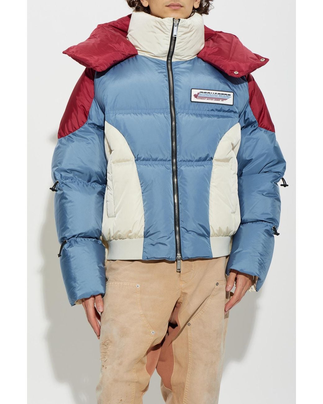 DSquared² Blue Padded Jacket With Logo for men