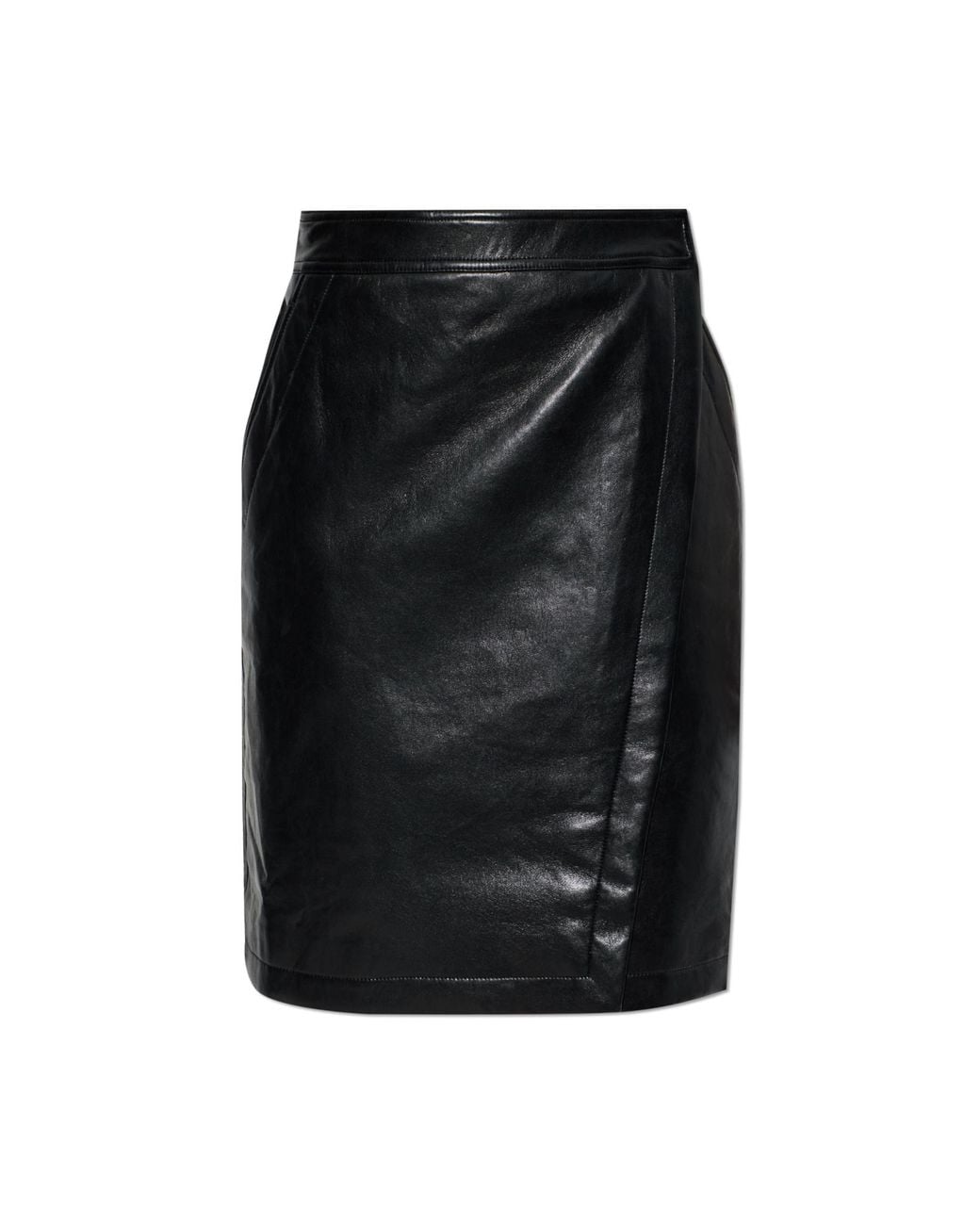 Anine Bing Black Skirt With Leather Trim