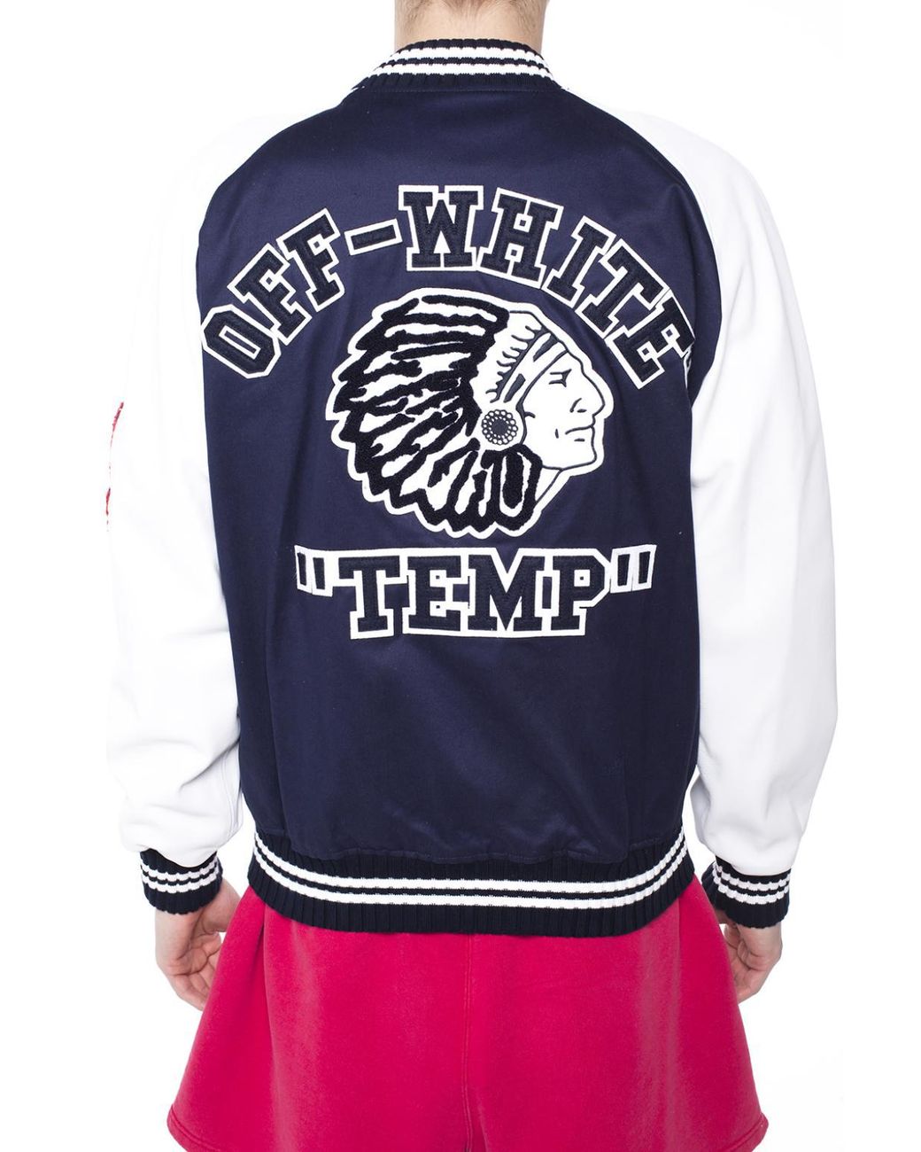 Off White c o Virgil Abloh Varsity Jacket in Blue for Men Lyst
