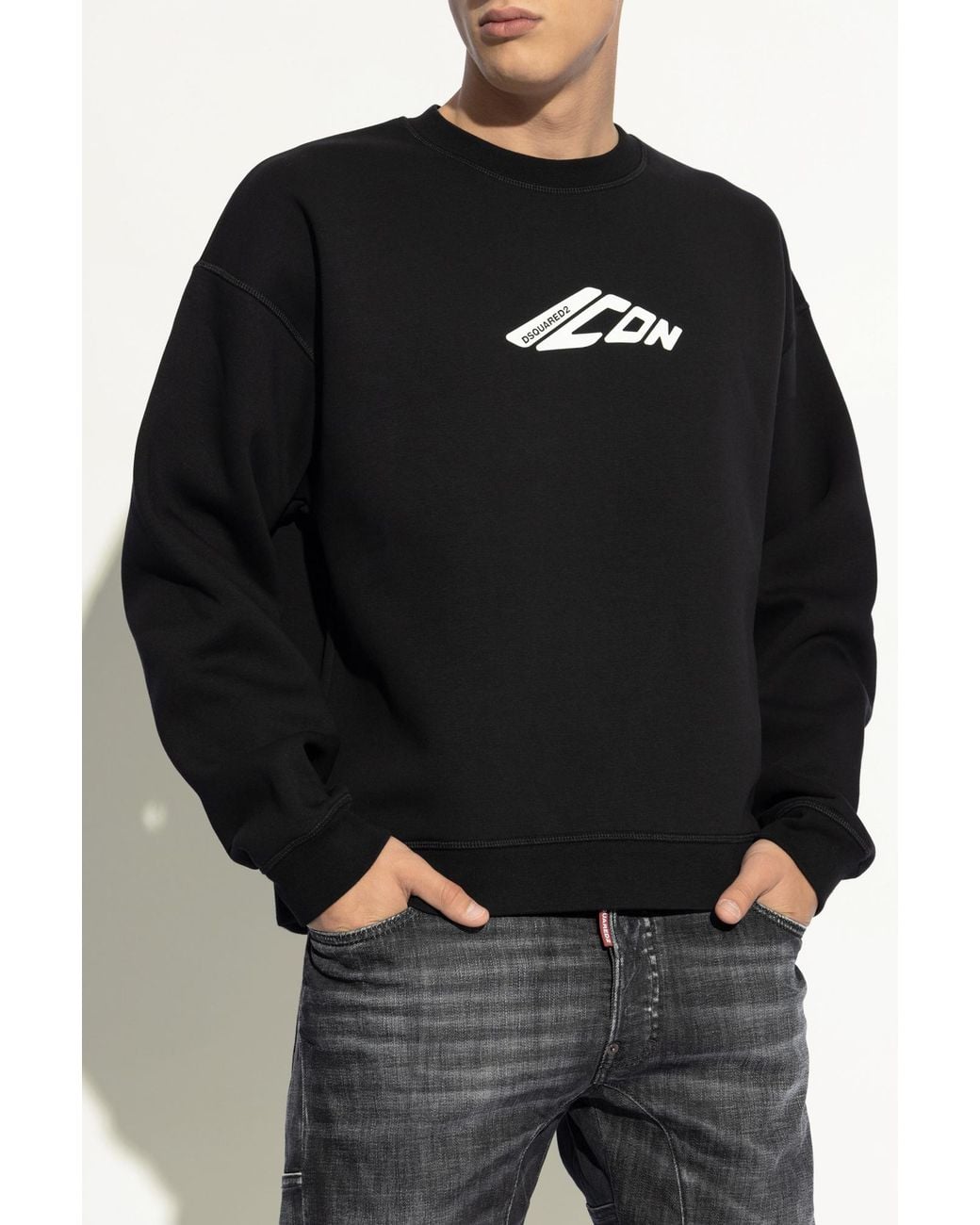 DSquared² Black Sweatshirt With Logo for men