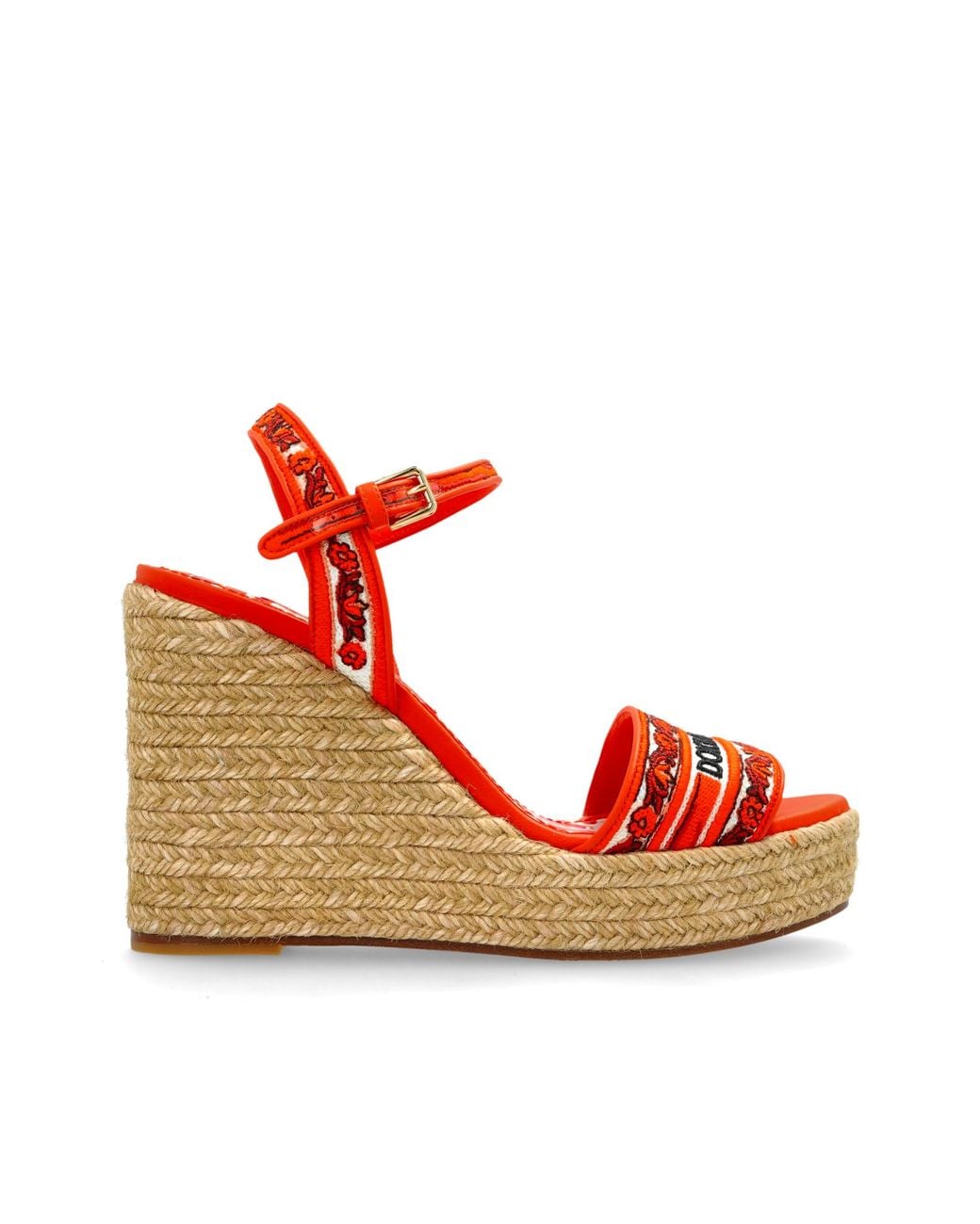 Dolce & Gabbana Red Wedge Sandals