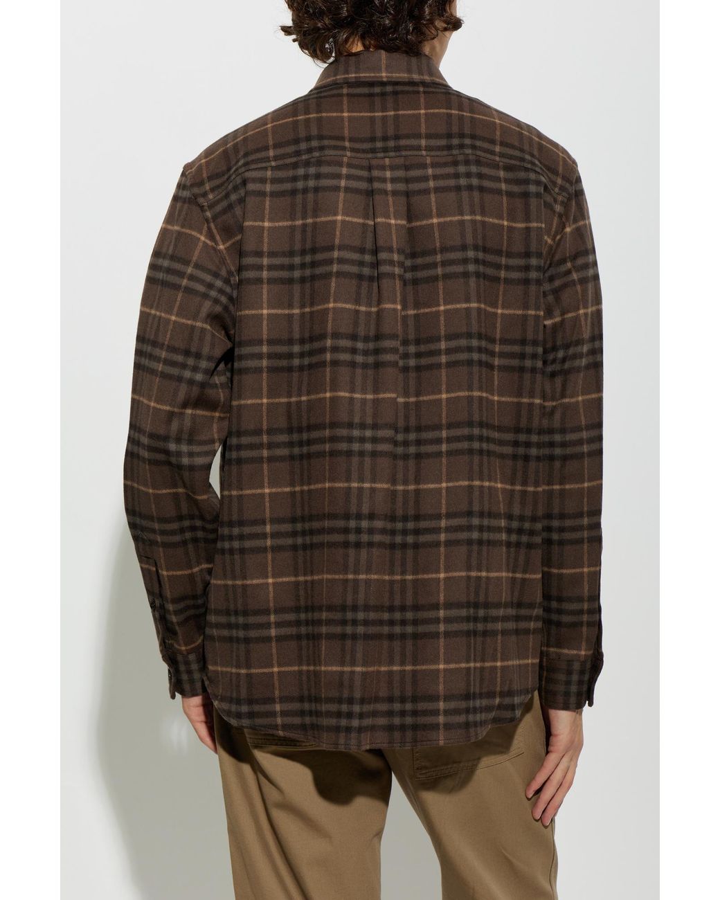 Burberry Brown Wool Shirt 'Cadoc' for men