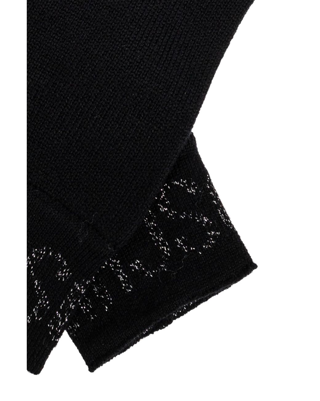 Moschino Black Gloves With Logo