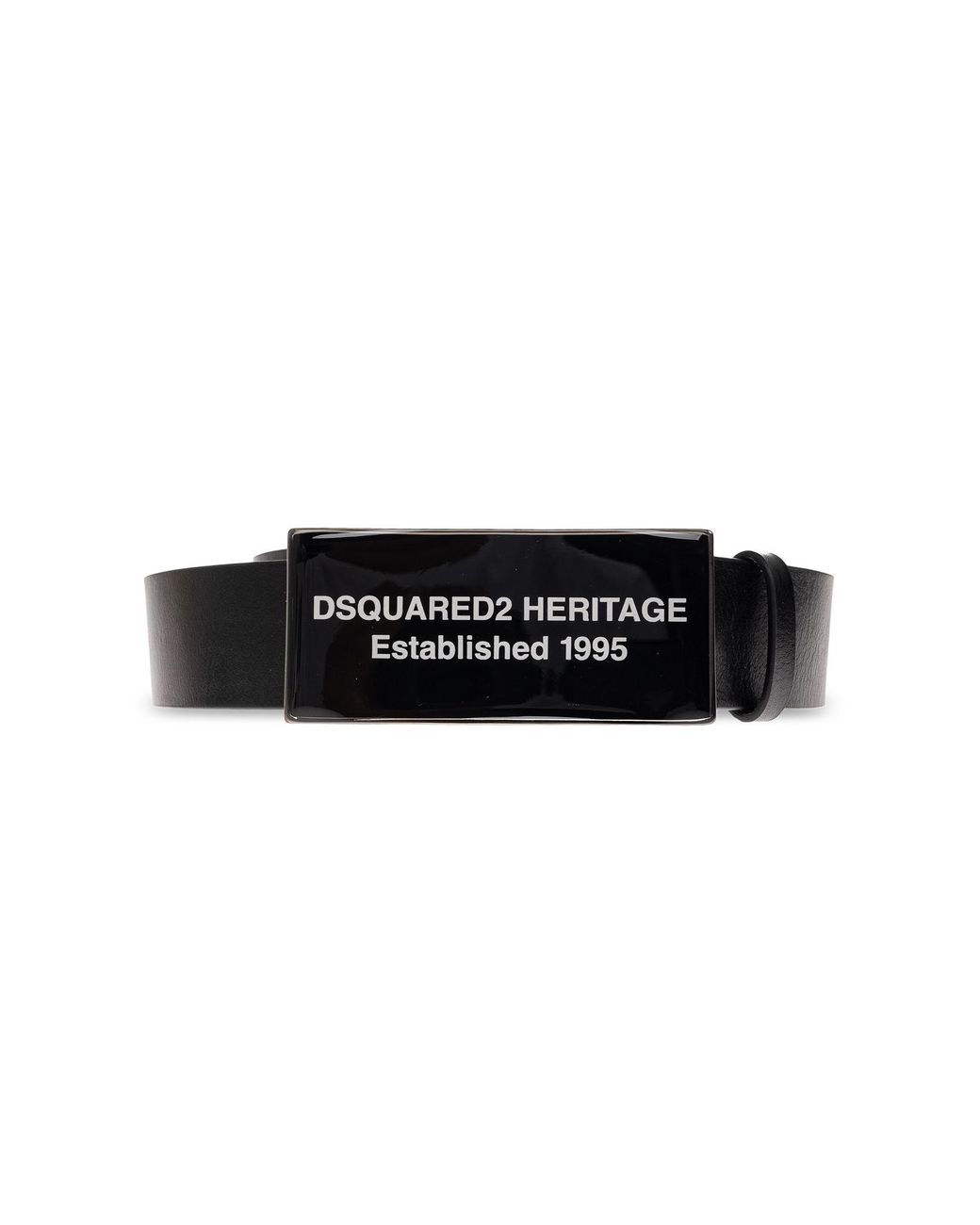 DSquared² Black Leather Belt With Buckle for men