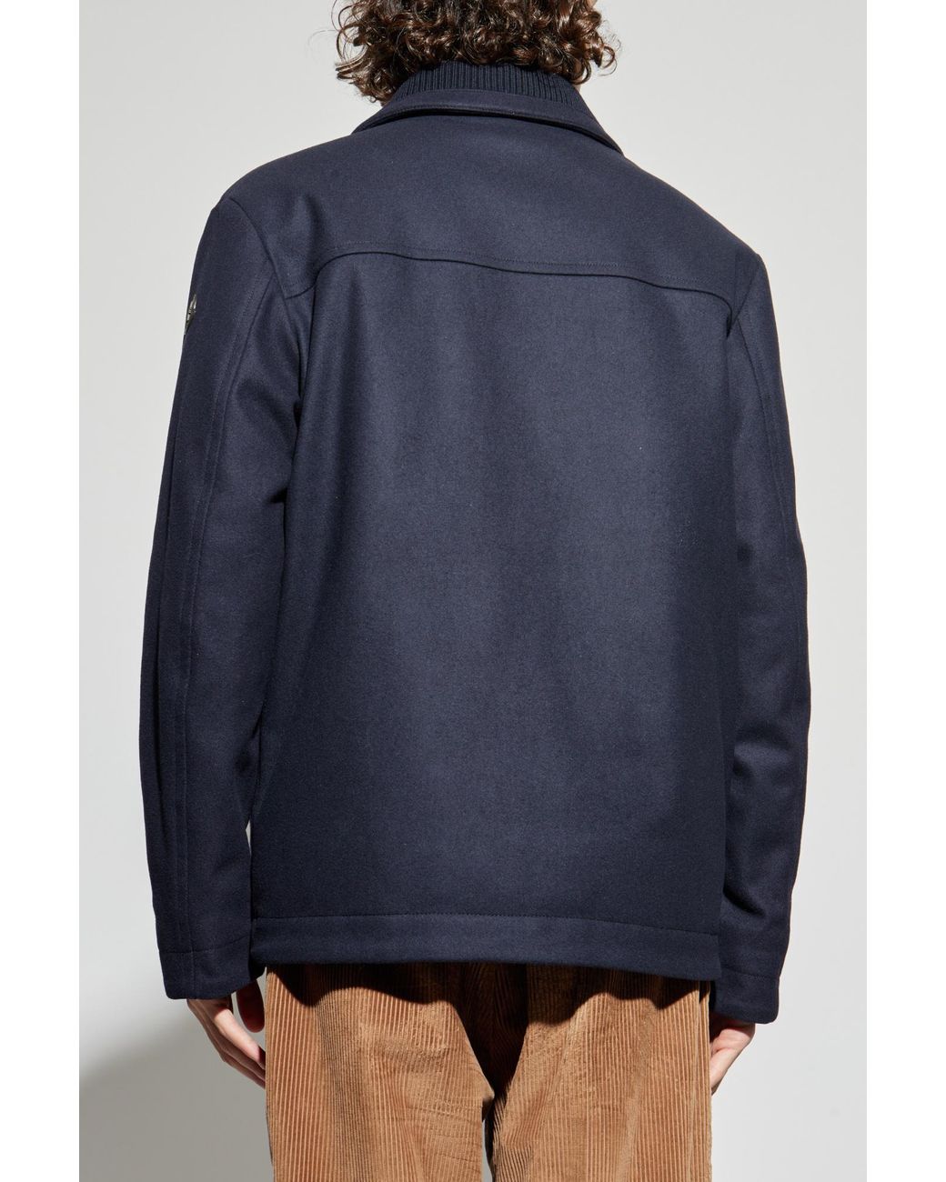 Moncler Blue Wool Down Jacket for men