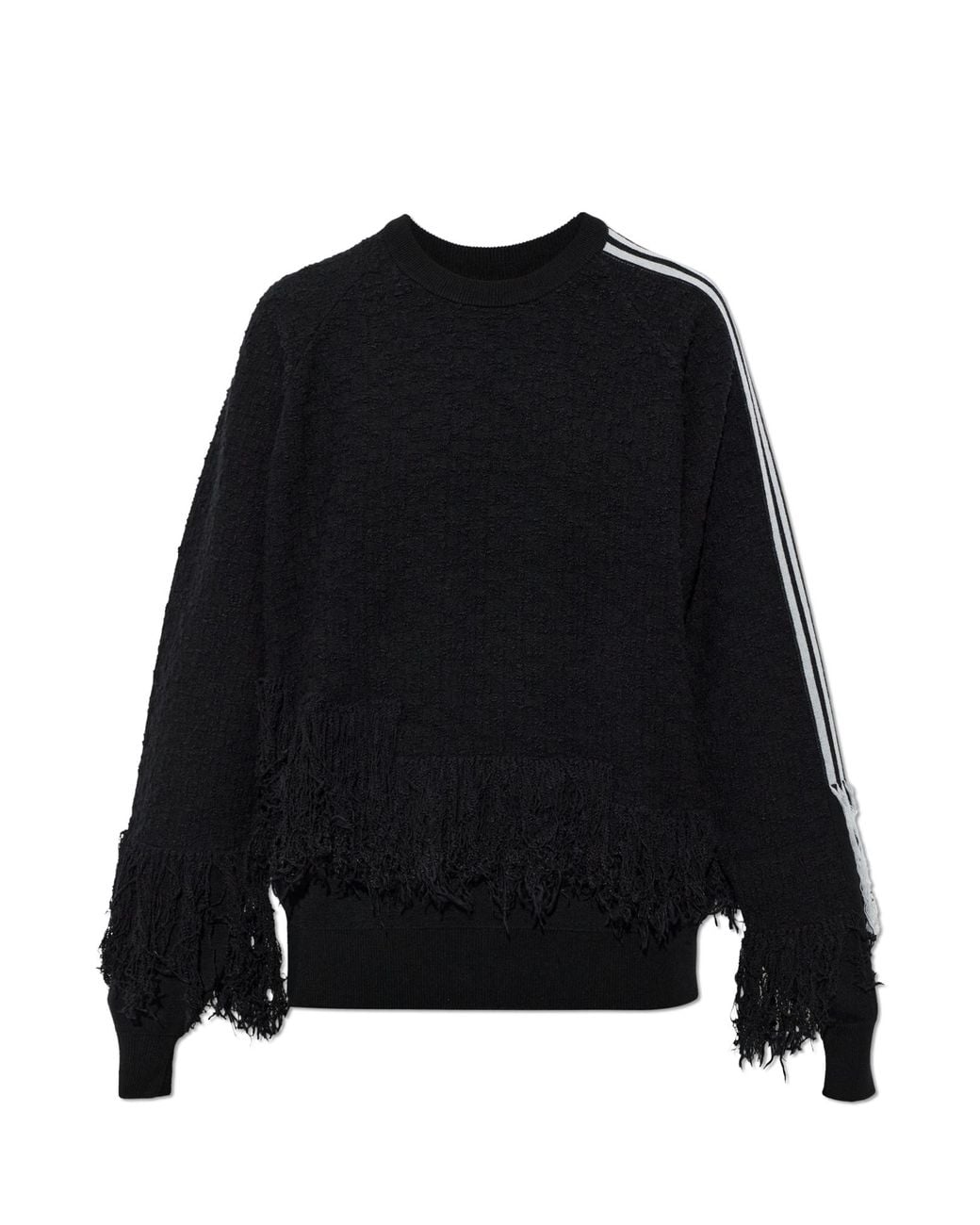 Y-3 Black Wool Sweater With Fringes