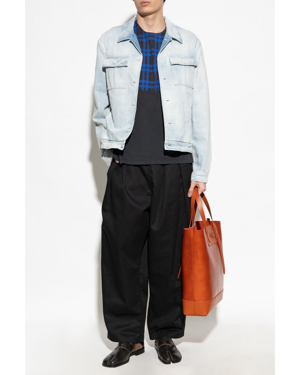 MM6 by Maison Margiela Blue Denim Jacket With Pockets for men
