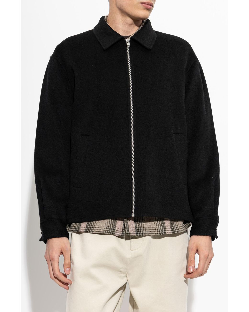 FRAME Black Wool Jacket for men