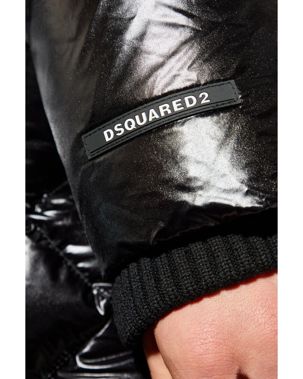 DSquared² Black Down Jacket With Hood for men