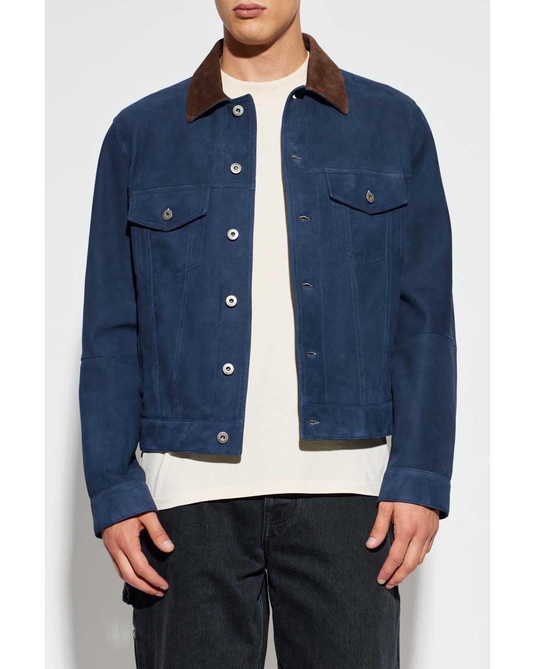 Loewe Blue Suede Jacket for men
