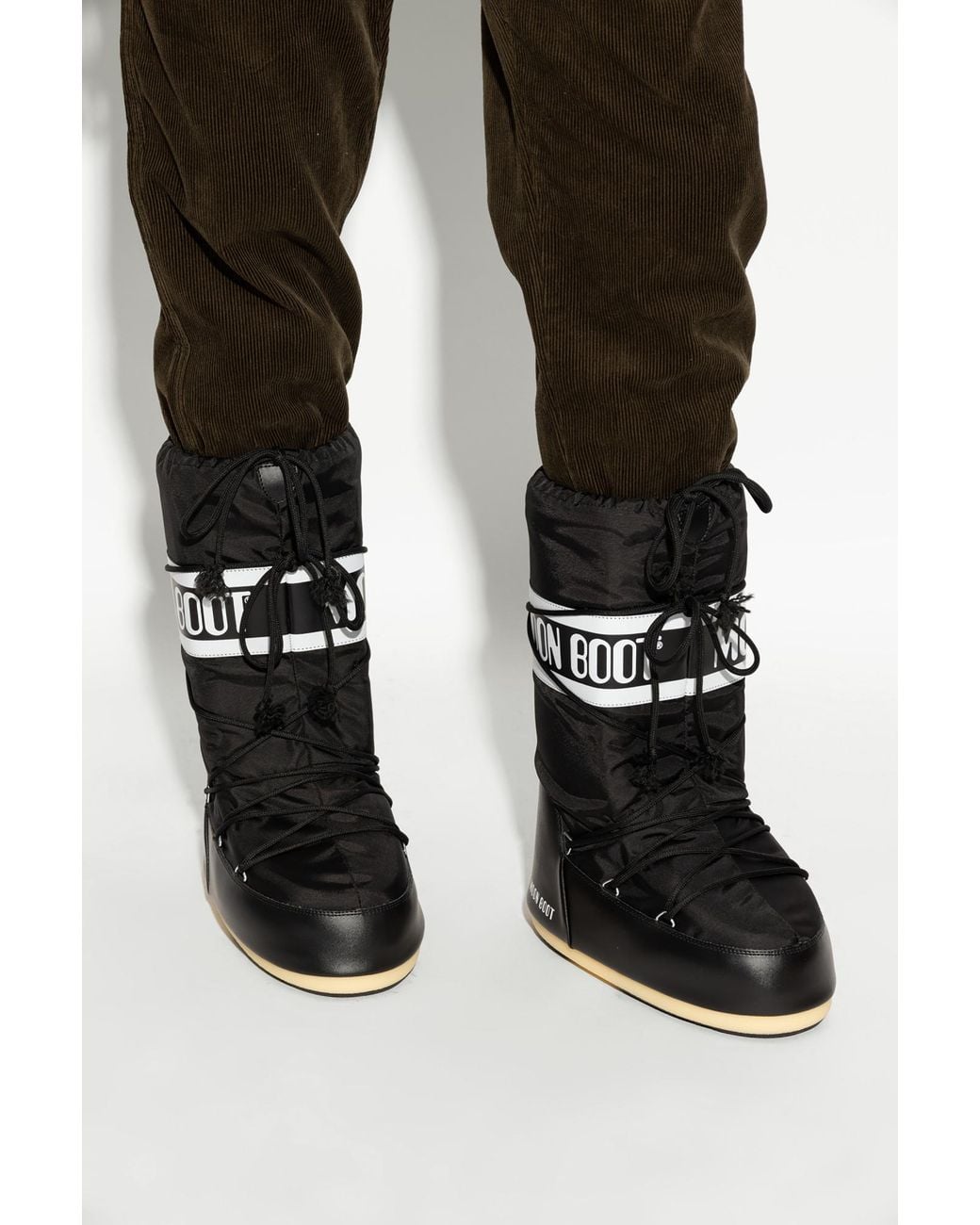 Moon Boot Black Snow Boots Icon Nylon for men