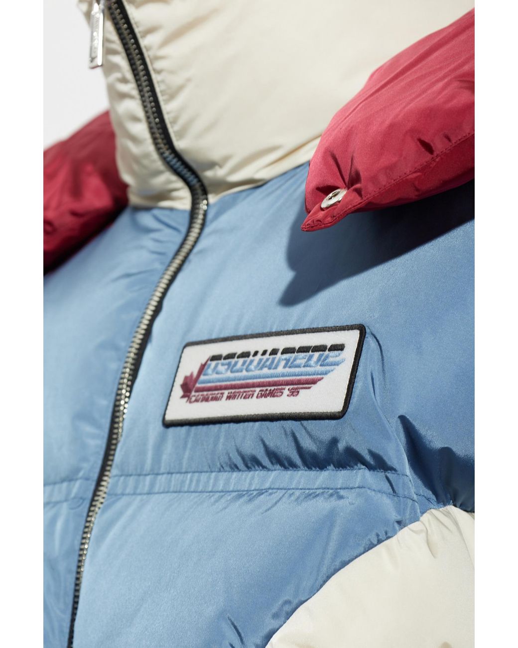 DSquared² Blue Padded Jacket With Logo for men