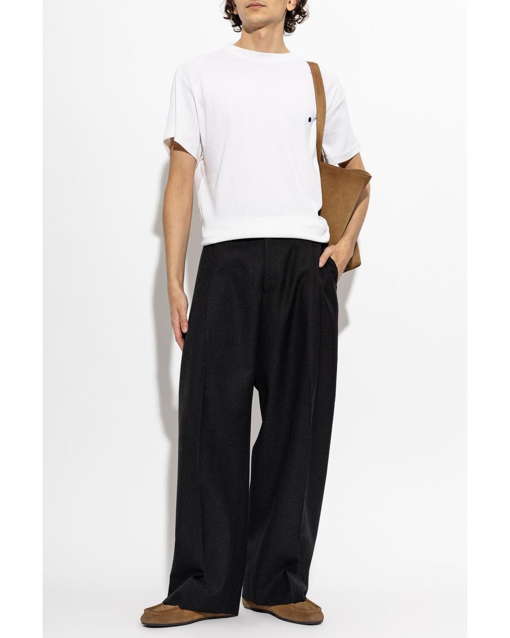 Jil Sander White Cotton T-Shirt With A Crew Neckline for men