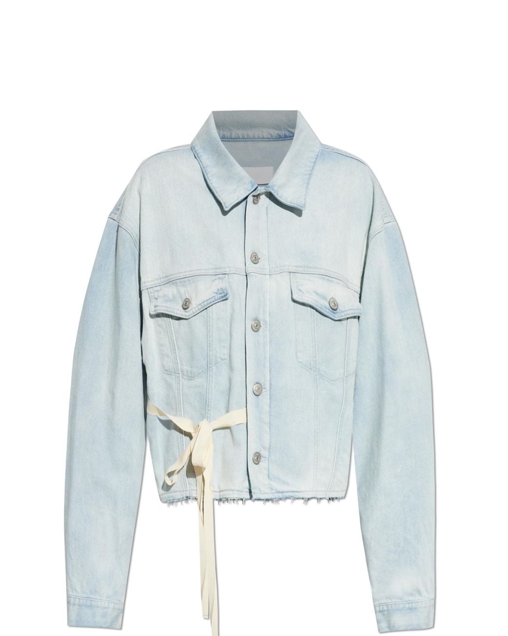 MM6 by Maison Margiela Blue Denim Jacket With Raw Edge Finish