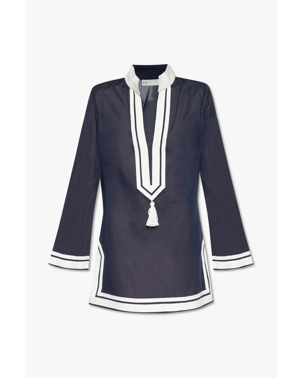 Tory Burch Blue Tunic With Tassel