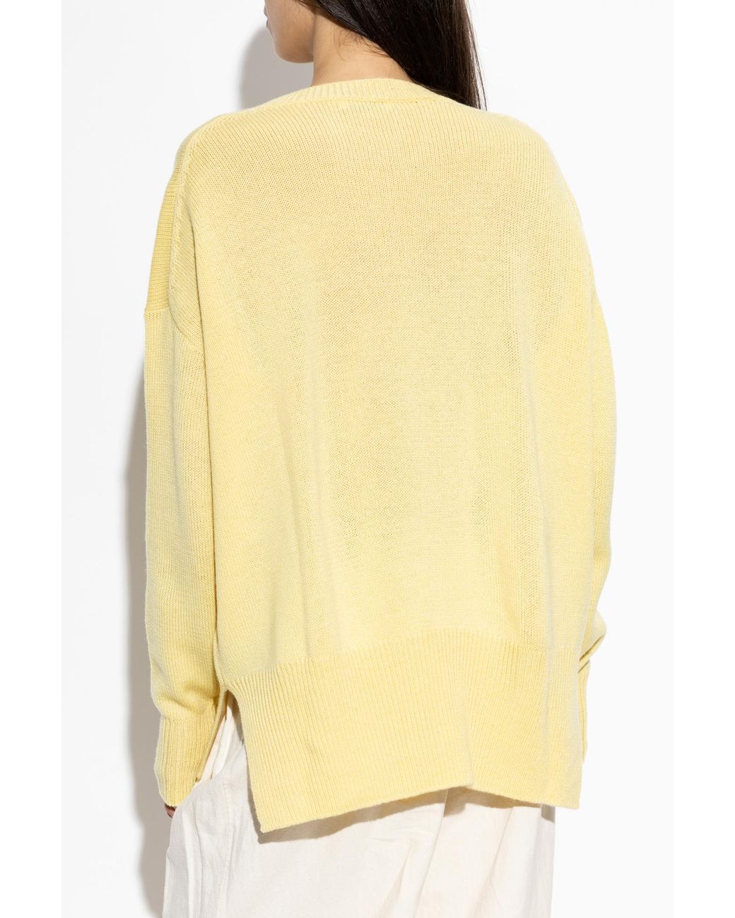 Jil Sander Yellow Loose-Fitting Cashmere Sweater