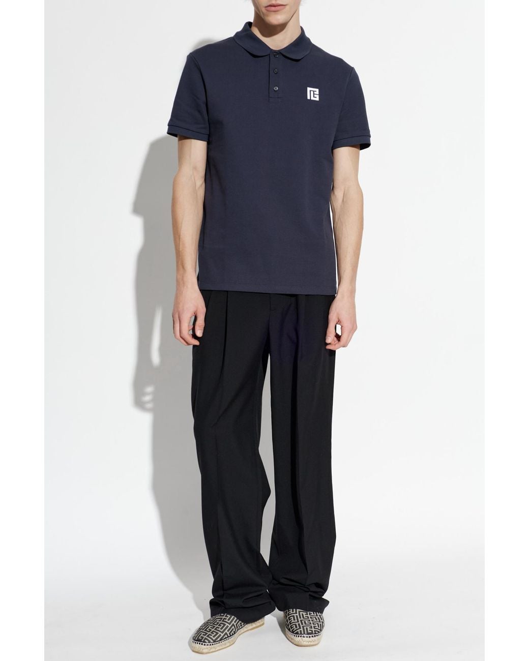 Balmain Black Espadrilles With Monogram for men