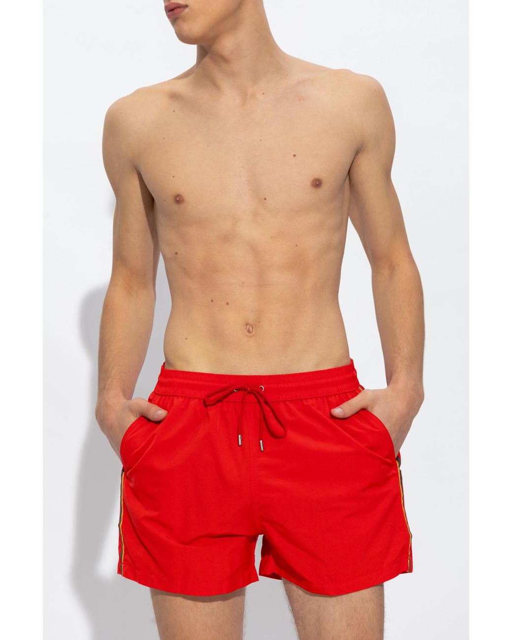 Paul Smith Red Side-Stipe Swimming Shorts