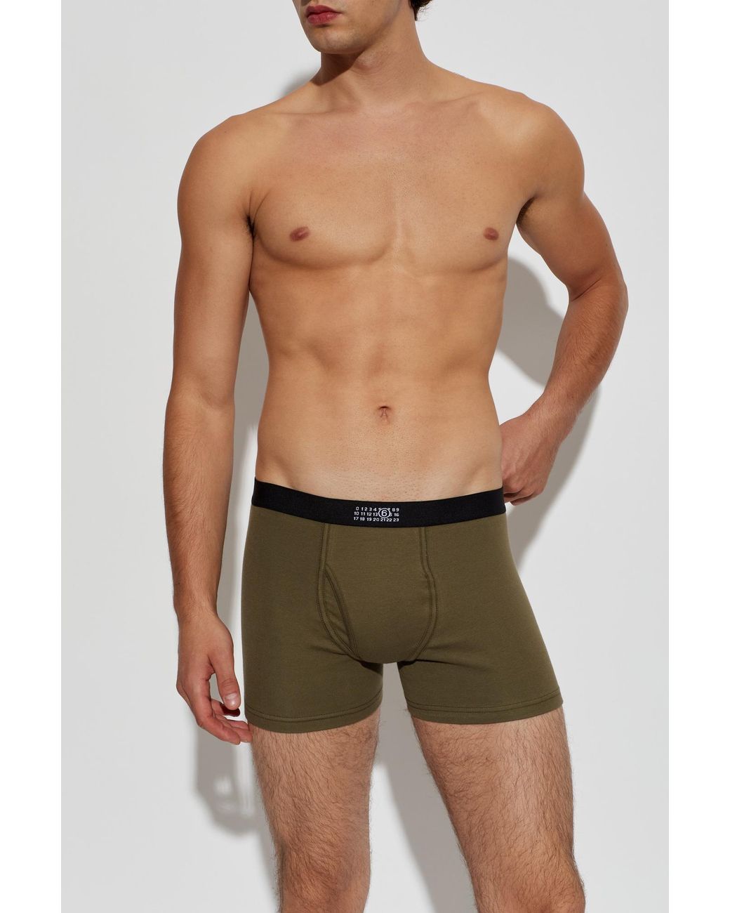 MM6 by Maison Margiela Green Boxers With Logo for men
