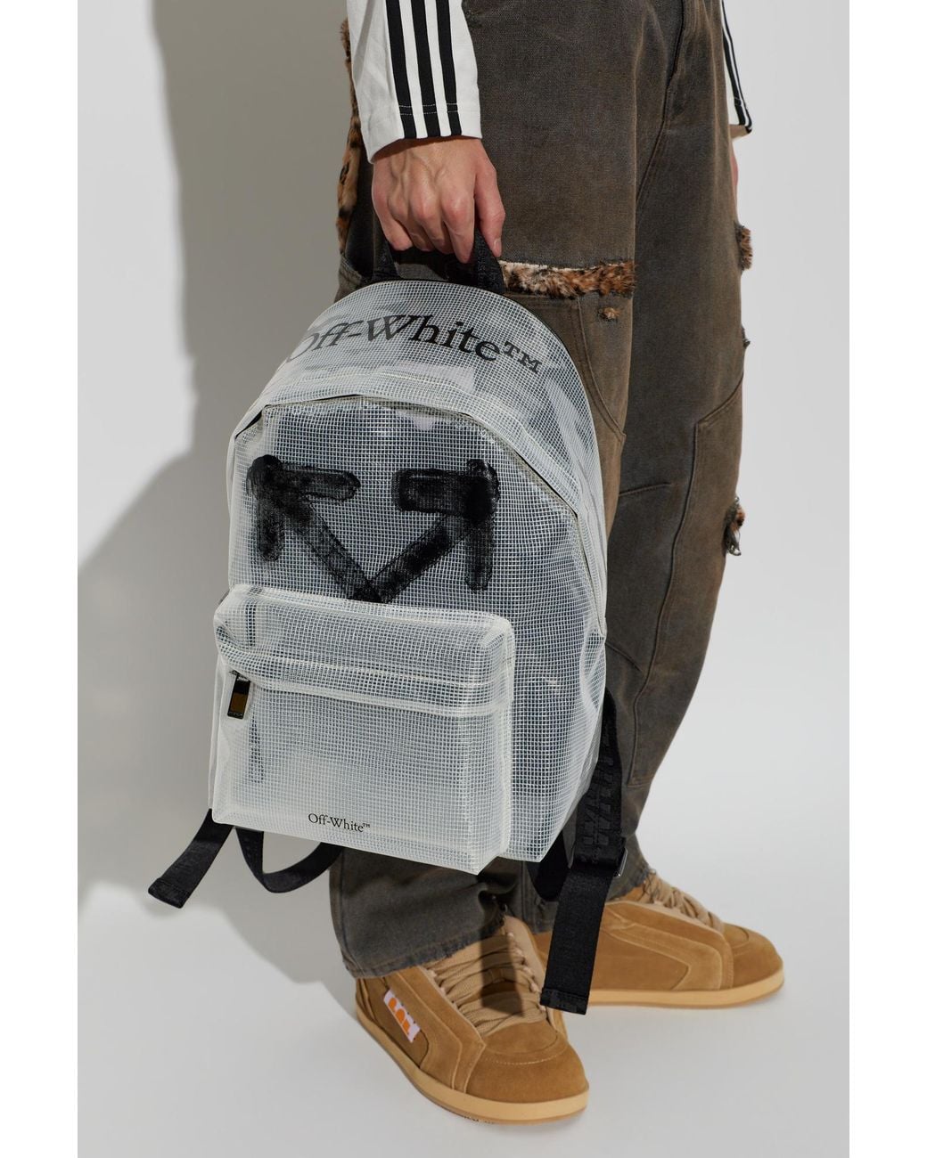 Off-White c/o Virgil Abloh Gray Logo Backpack for men
