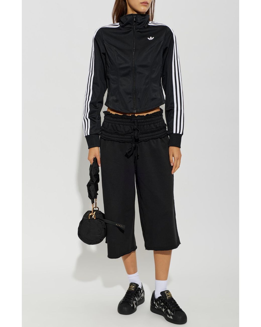 Adidas Originals Black Raw-Hem Shorts