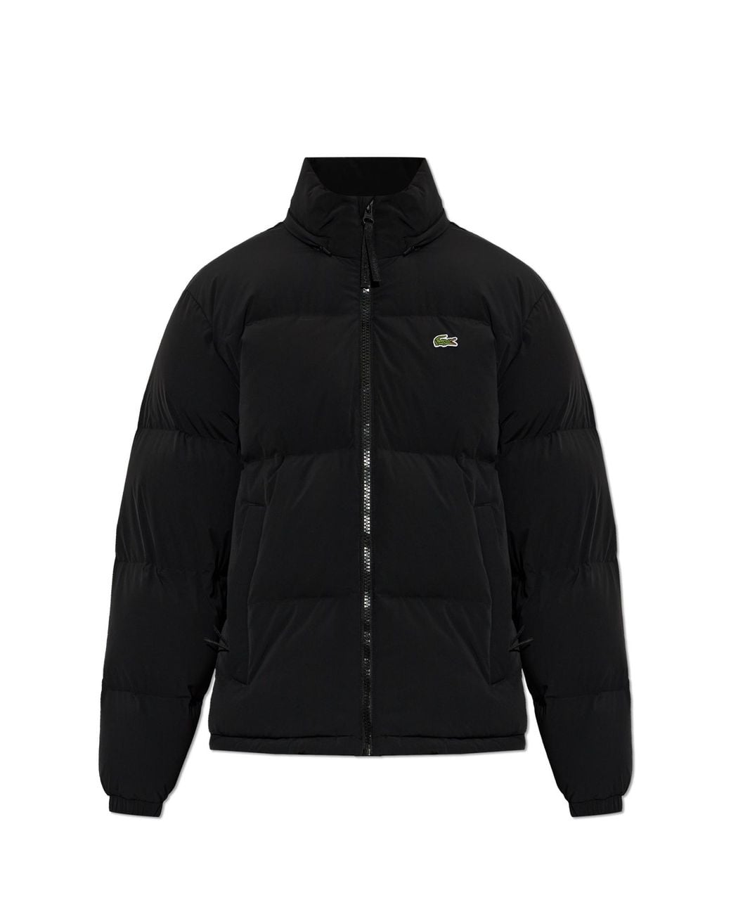 Lacoste Black Insulated Jacket With Stand-Up Collar for men
