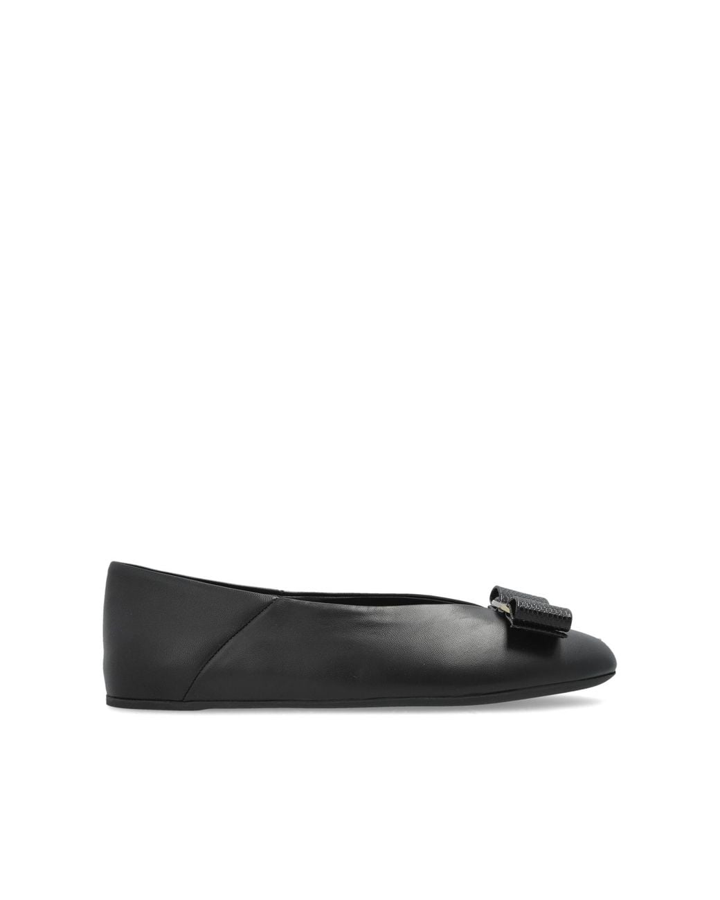 Ferragamo Black Ballet Flats "Vanna"