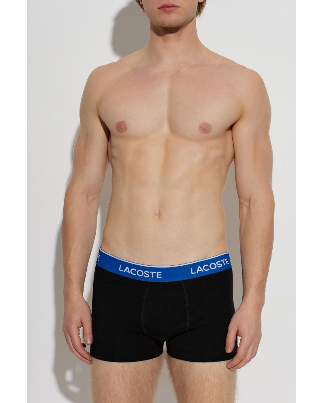 Lacoste Black Three-Pack Of Cotton Boxer Briefs for men