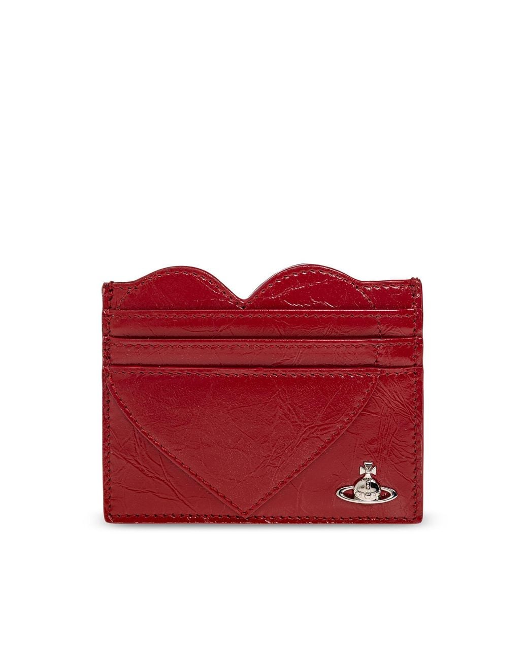 Vivienne Westwood Red Leather Card Holder With Logo