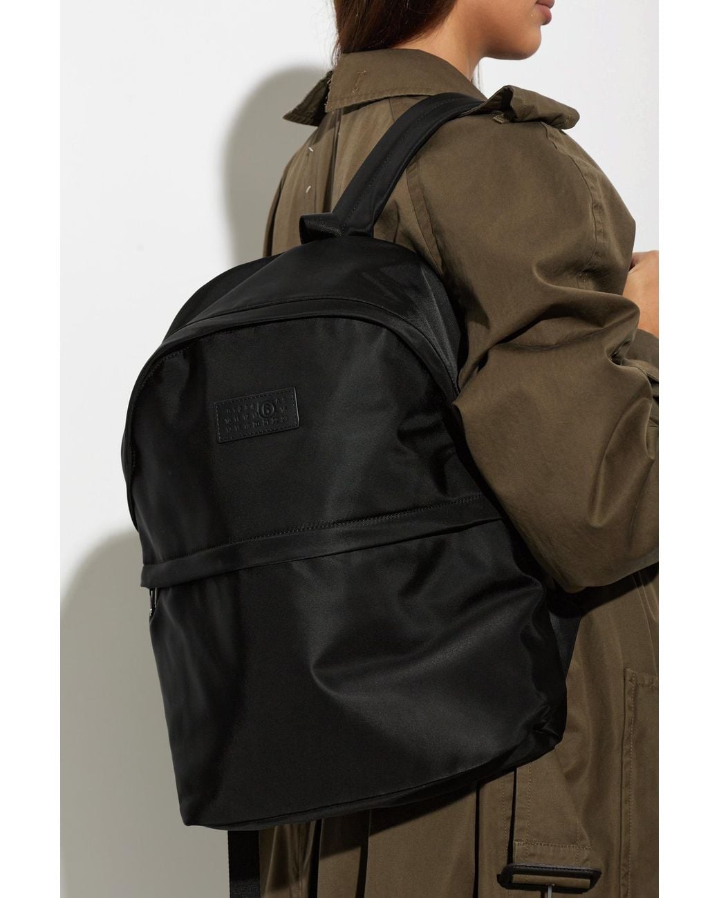 MM6 by Maison Margiela Black Logo Backpack