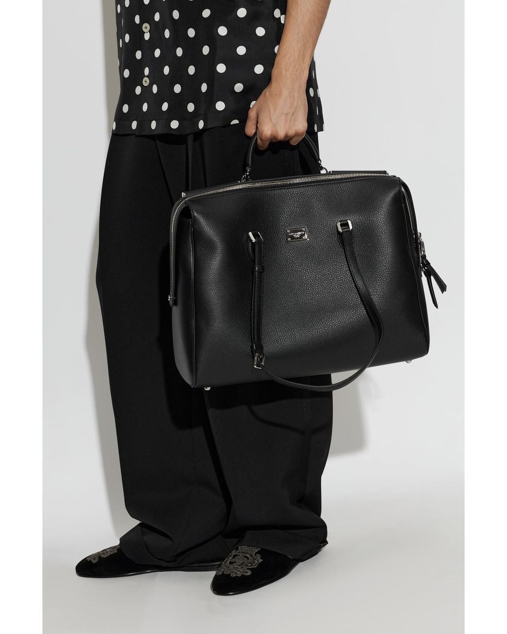 Dolce & Gabbana Black Leather Bag 'Vittoria' for men