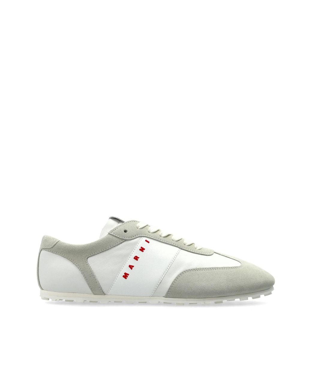 Marni White Leather Sports Shoes With Logo