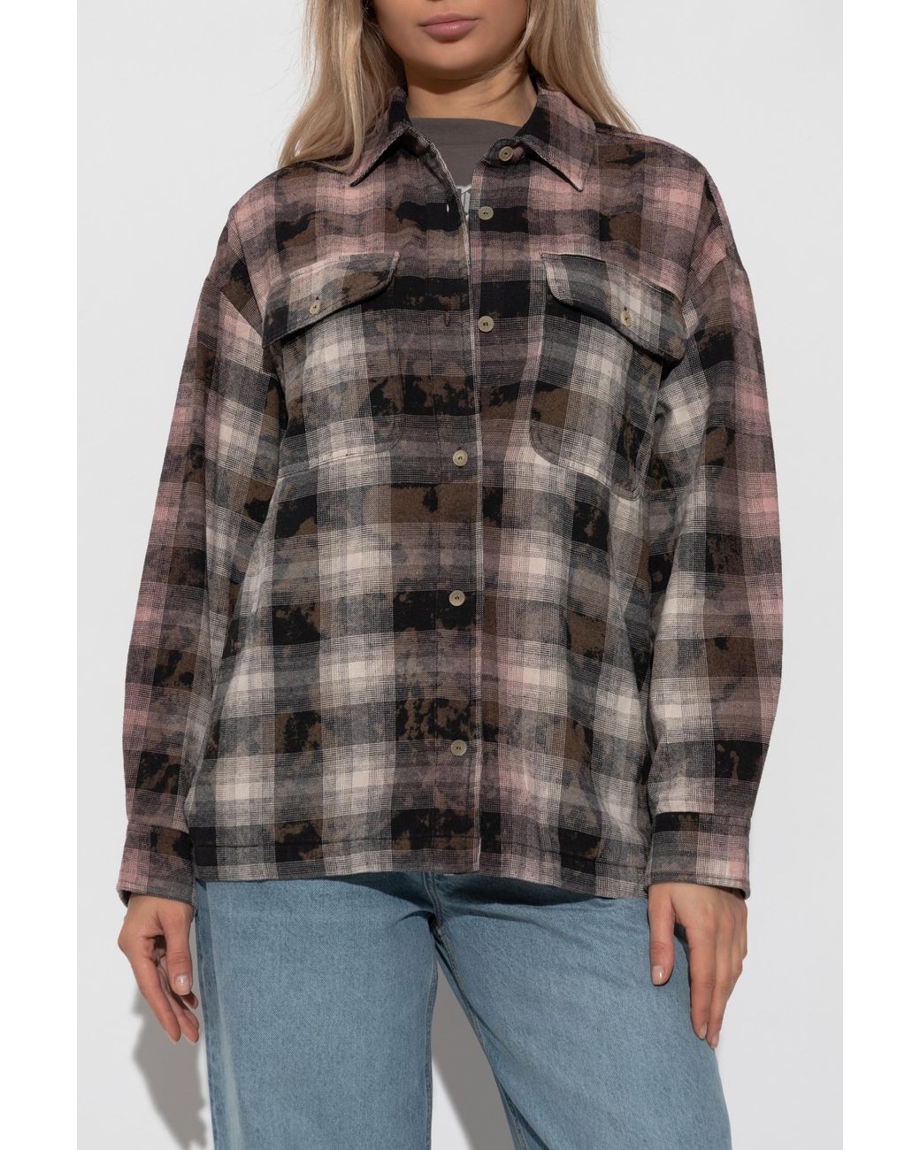 Palm Angels Blue Checked Pattern Shirt