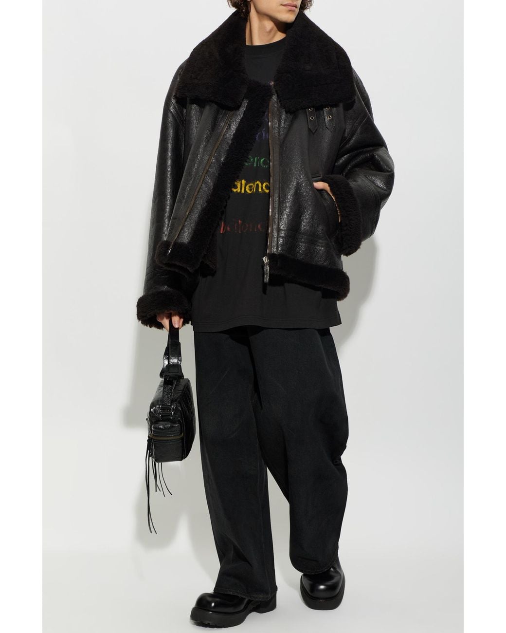 Balenciaga Black Logo T-Shirt for men