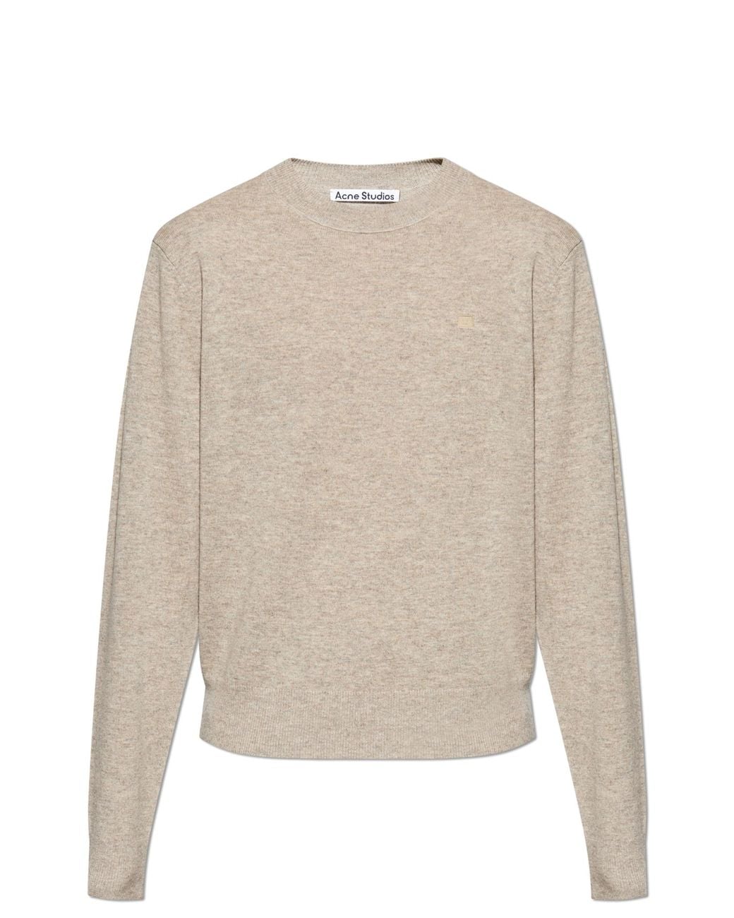 Acne Natural Wool Sweater With Logo for men