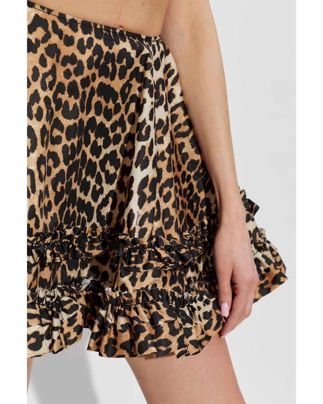 Ganni Brown Ruffled Skirt