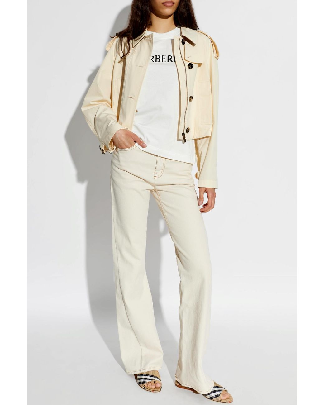 Burberry Natural Flip-Flops