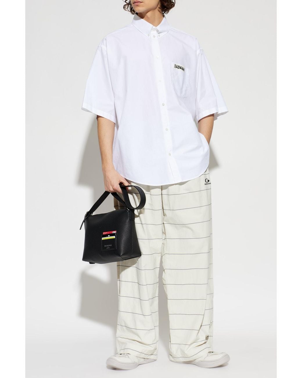 Balenciaga White Short-Sleeve Shirt for men